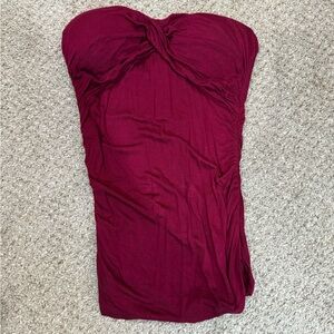 Bozzolo Burgundy Strapless Top
